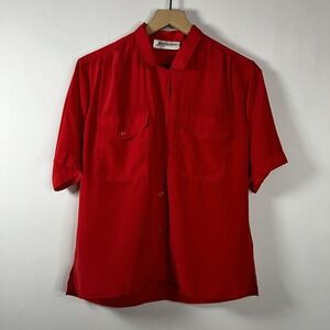 Vintage Yves St. Clair Blouse‎ Women Size 8 Collared Button Front Short Sleeve